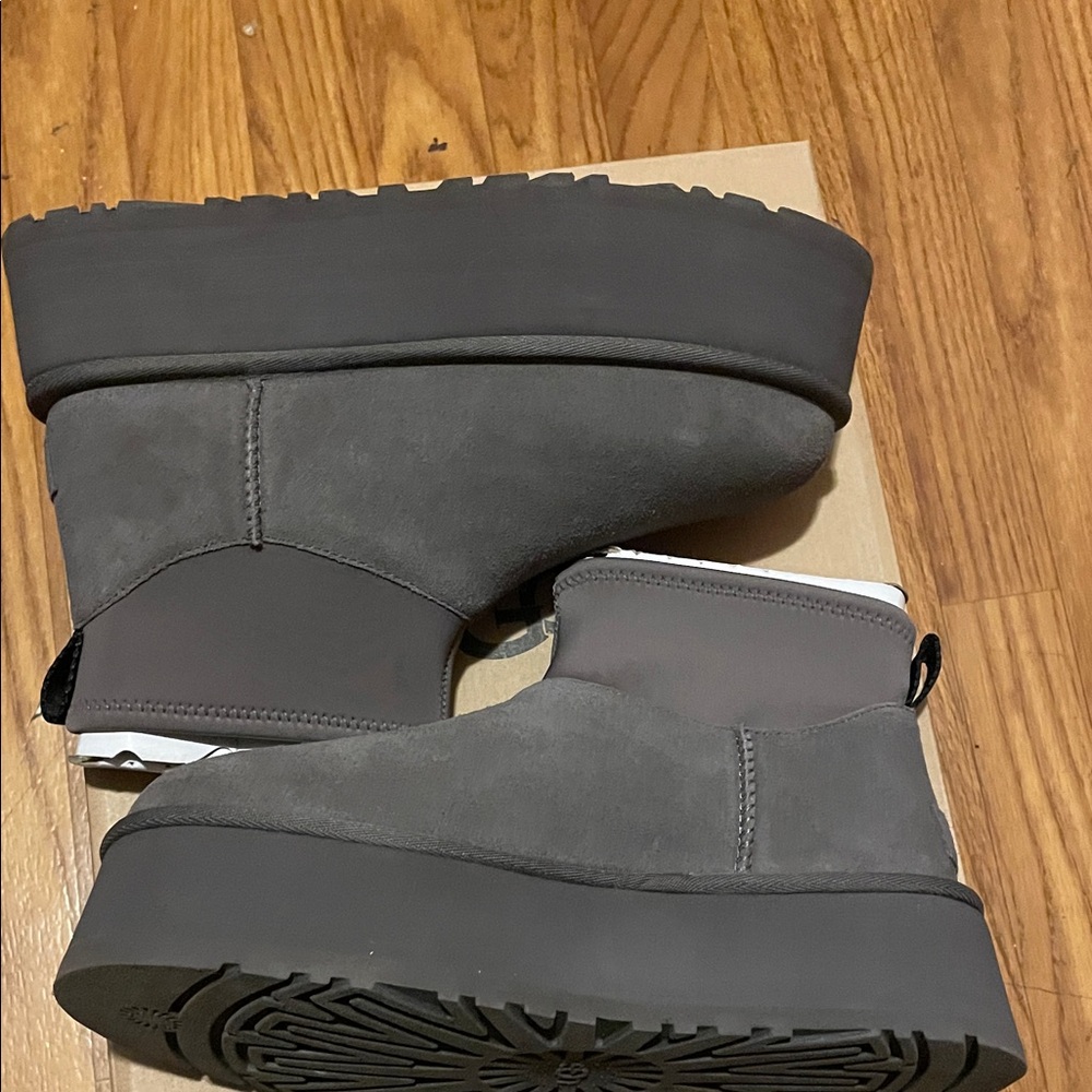 UGG Grey platform Booties size 8